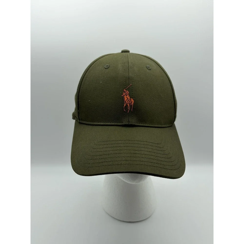 Polo Ralph Lauren Hat Cap Strap Back Olive Performance Pony Logo Mens One Size